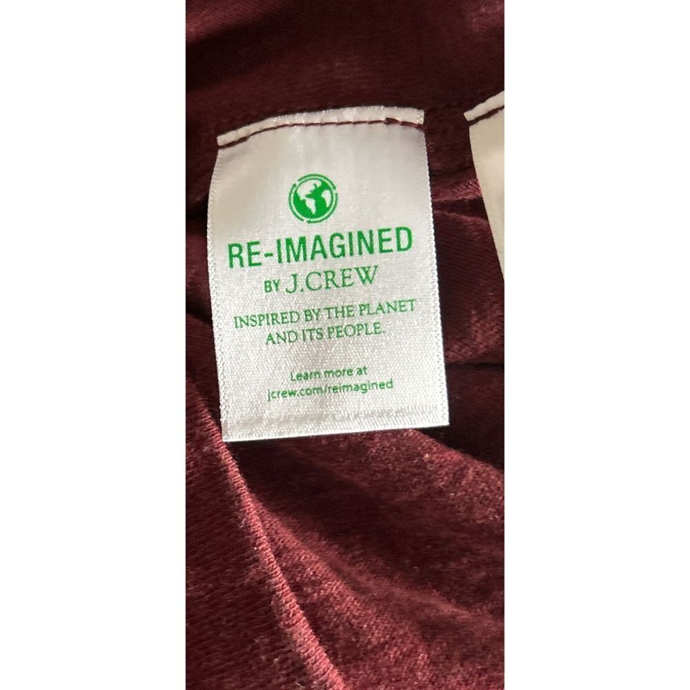 J.CREW Henley Cotton Long Sleeve Burgundy Size Med - Picture 7 of 9